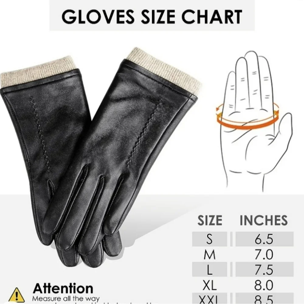 DSANE Women's leather/wool gloves in Dark grey Size XXL